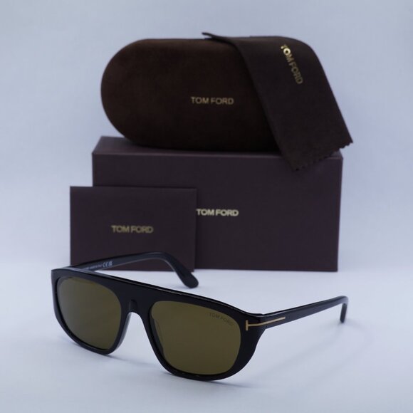 🕶️ New Tom Ford Edward02 FT1002 01J Sunglasses - Black Frame, Roviex Lenses - Picture 11 of 11